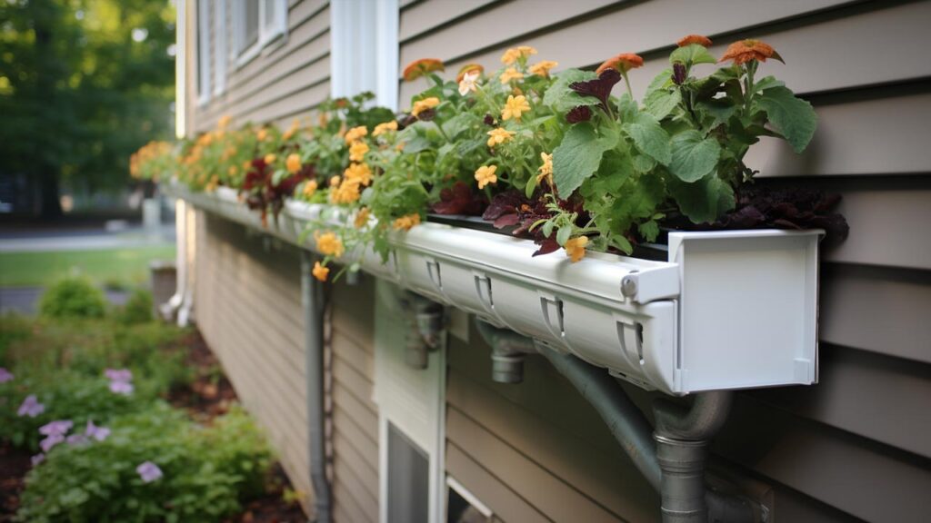 Illustration of Rain Gutter Grow System