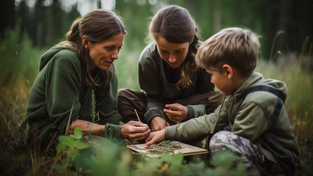 survival training Moms teaching her kids